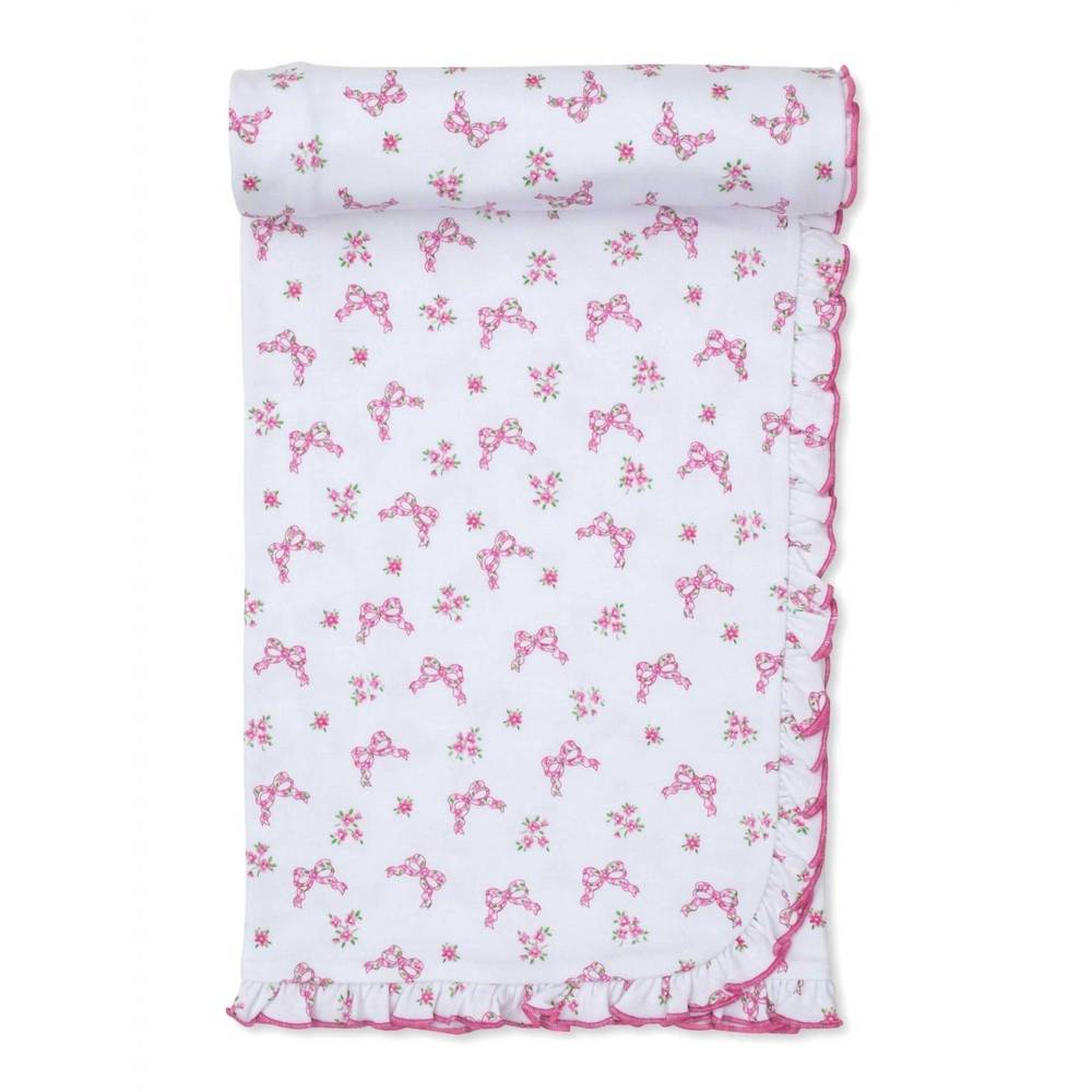 NEW KISSY KISSY blooming bows baby blanket in pink